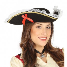 Sombrero Pirata con Encaje