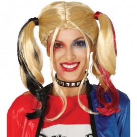 Peluca de Rubia con Coletas y Mechas Peluca de Rubia con Coletas y Mechas