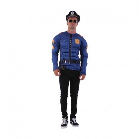 Disfraz de Super Policía Azul para Adultos