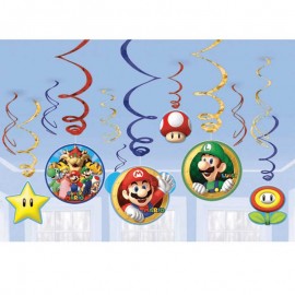 12 Decoraciones Colgantes Super Mario