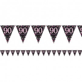 Banderín 90 Años Elegant Rosa