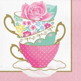16 Servilletas Taza Fiesta del Té