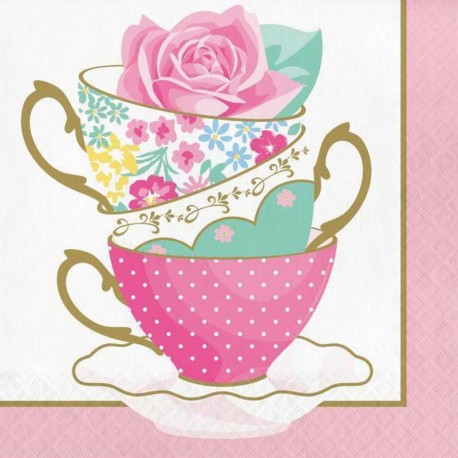 16 Servilletas Taza Fiesta del Té