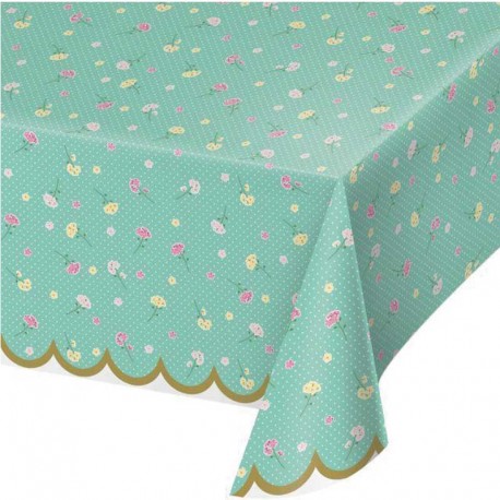 Mantel Floral Fresh Mint 137cm x 259 cm
