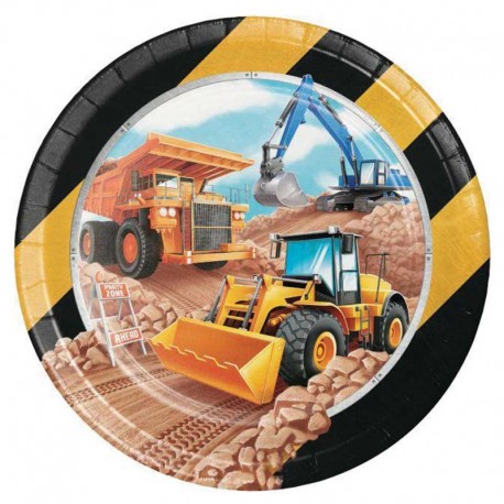 8 Platos Construcción 22 cm