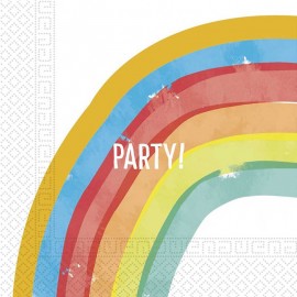 20 Servilletas Rainbow Party de 33cm
