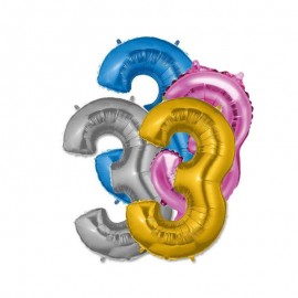 Globo Numero 3 Foil 35 cm