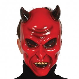 Careta de demonio con Cuernos Rojo Careta de demonio con Cuernos Rojo