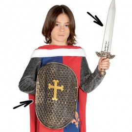 Escudo con Espada Escamas Infantil