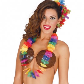 Collar Hawaiano Flores Pequeñas Multicolor Collar Hawaiano Flores Pequeñas Multicolor