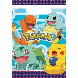 8 Bolsas Pokémon de Plástico 23.4 x 16.2 cm