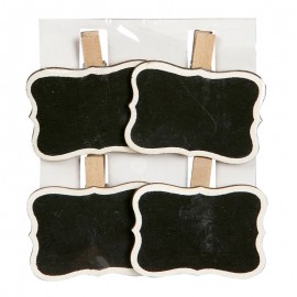 4 Pizarras 5X35 Cms Con Pinza