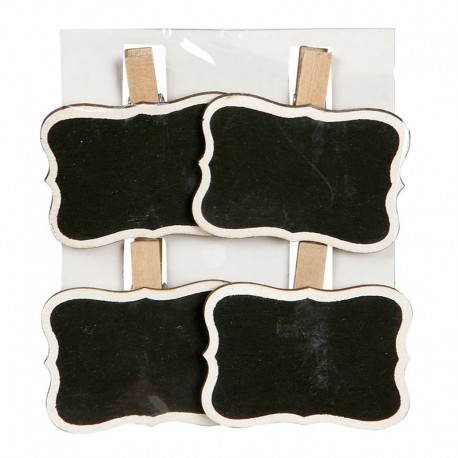 4 Pizarras 5X35 Cms Con Pinza