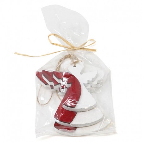 Bolsa 3 Ángeles Madera Rojo Blanco Surtidos