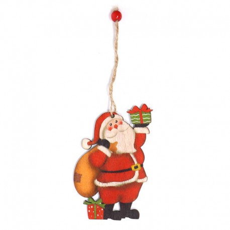 Colgante Madera Señor Claus 10 Cms