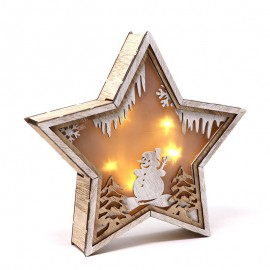Estrella Madera Led 24 Cms
