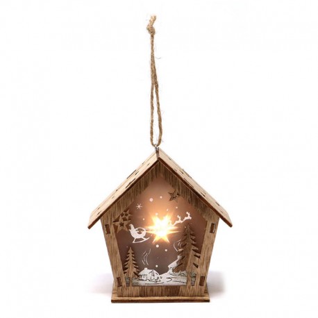 Casita Madera Led 11 Cms
