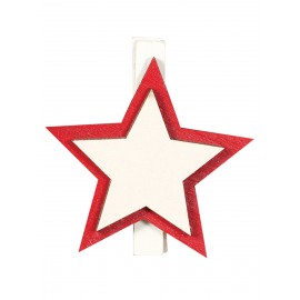 9 Pinzas Estrellas Madera 45 Cms
