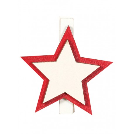 9 Pinzas Estrellas Madera 45 Cms