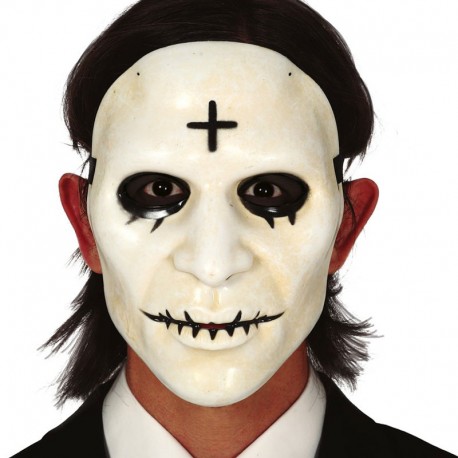 Máscara Blanca Con Cruz Hombre
