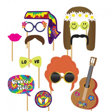 Set Photocall Hippie 12 Pcs