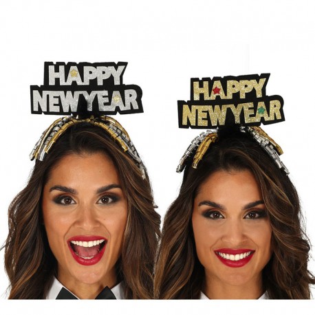 Diadema Happy New Year Plata Y Oro