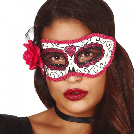 Antifaz Rosa Día De Los Muertos