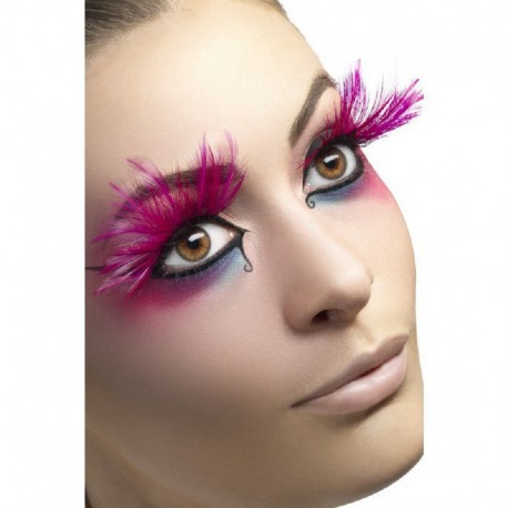 Pestañas Plumas Fucsia