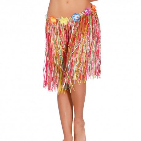 Falda Hawaiana Flores Multicolor