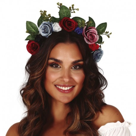 Diadema Flores Con Hojas