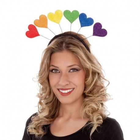 Diadema Rainbow con Corazones