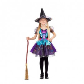 Disfraz de Bruja con Destellos para Niña Disfraz de Bruja con Destellos para Niña