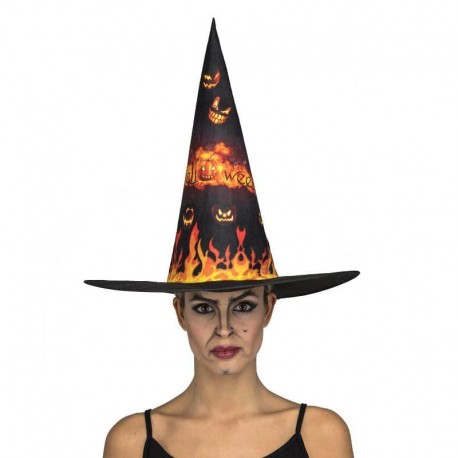 Sombrero de Bruja Recto Negro