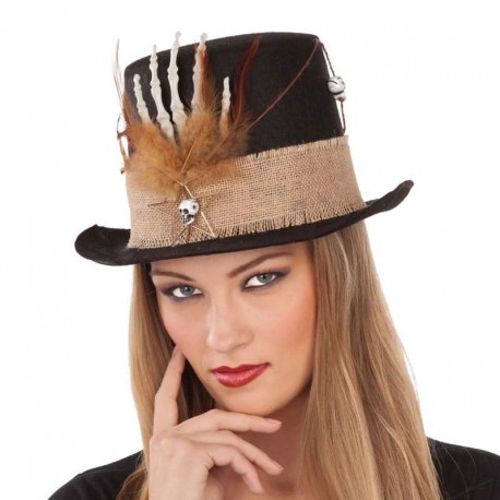 Sombrero con Mano de Calavera