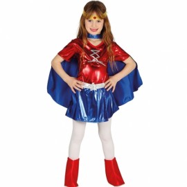Disfraz Superheroína Azul y Rojo para Niña