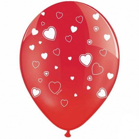 Globos Rojos con Corazones