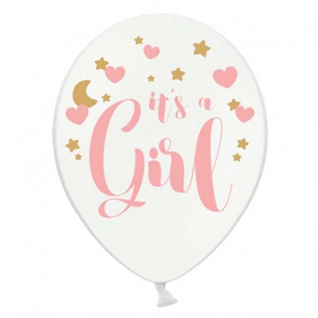 6 Globos de&nbsp;It's a Girl 30 cm