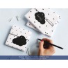 6 Etiquetas forma Nube con Cuerda