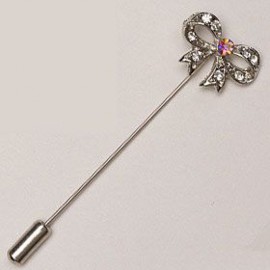 12 Alfileres Lazo con Diamantes Metálico