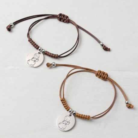 4 Pulseras Medallas Angelito Arrodillado