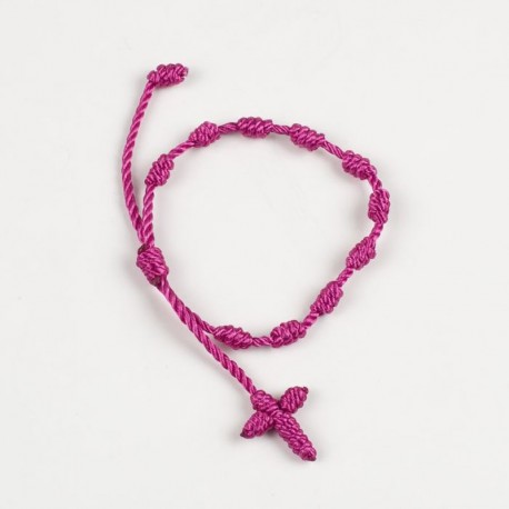 Pulsera Rosario con Cruz de Macramé