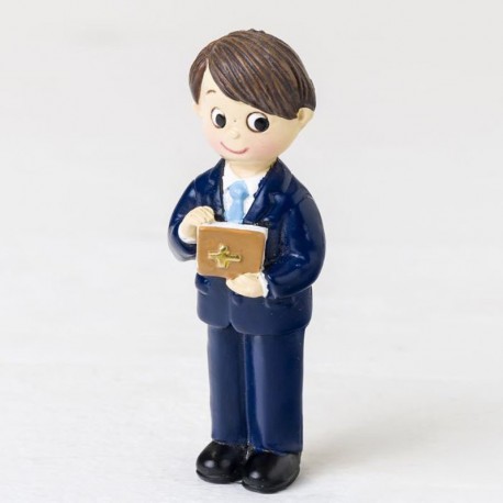 12 Imanes Niño Traje Azul y Biblia 6 cm