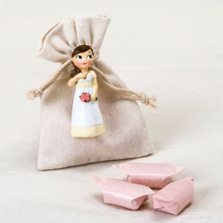 Bolsita con Imán Niña Romántica y 3 Caramelos