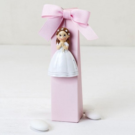 Imán Niña de Vestido y Corona con 3 Peladillas