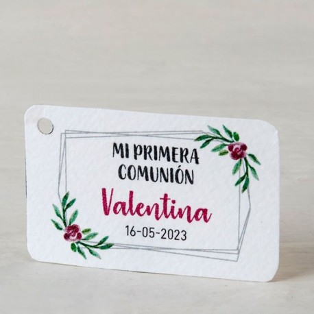77 Tarjetas Flor Acuarela con Agujero 3,7 cm x 1,7 cm