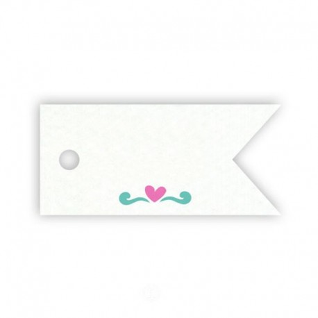 77 Tarjetas Banderola con Corazón 3,7 cm x 1,7 cm