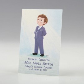 25 Invitaciones Comunión Niño Almirante Azul