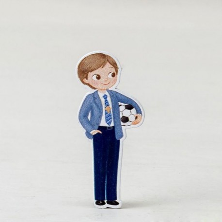 Figura Niño con Pelota 2D Adhesiva 5,5 cm (10 uds)