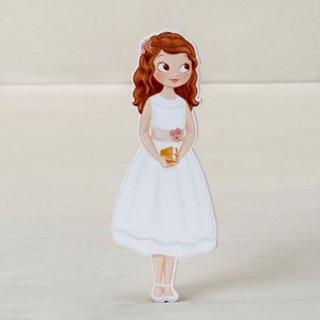 Figura Niña con Vestido 2D Adhesiva 11 cm (6 uds)