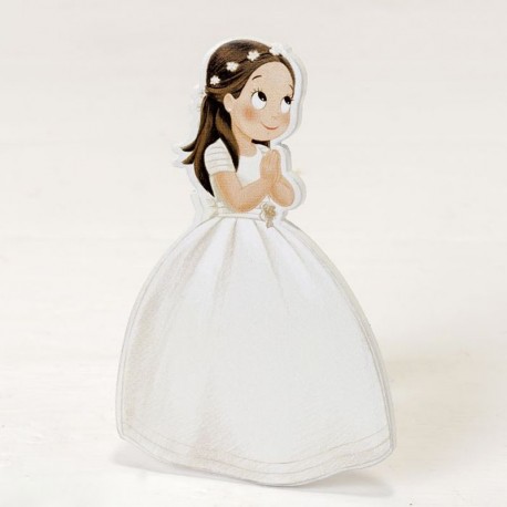 Figura Niña con Corona 2D Adhesiva 11 cm (6 uds)